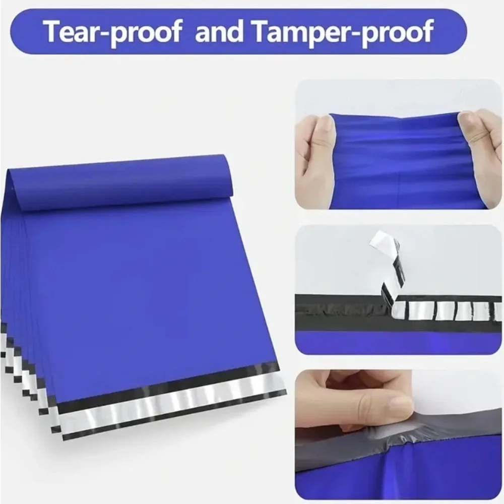 20 24”x24” Blue Polymailers & 20 Stickers - 40pc set